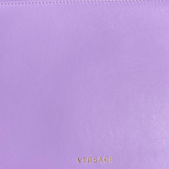 VERSACE Calfskin Flower Barocco Pouch in Violet Authentic - Picture 15 of 15